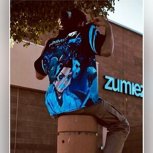 New in package 📦 Primitive x Demon Slayer Tanjiro Blue Football Jersey